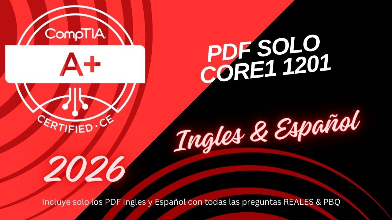 SOLO PDF de A+ 220-1201 y descuento de $10 en simulador